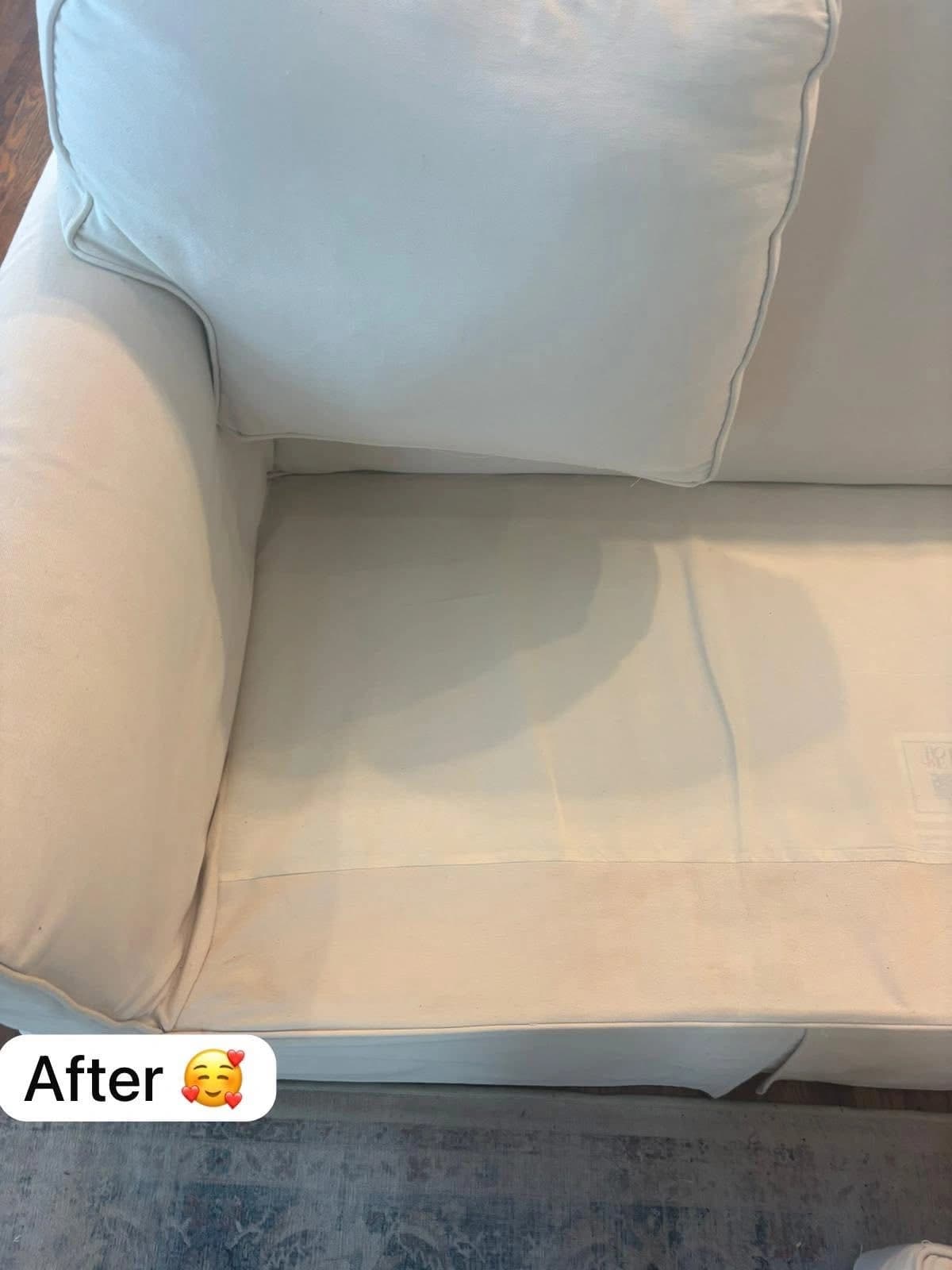 Upholstery deep clean — after cleaning