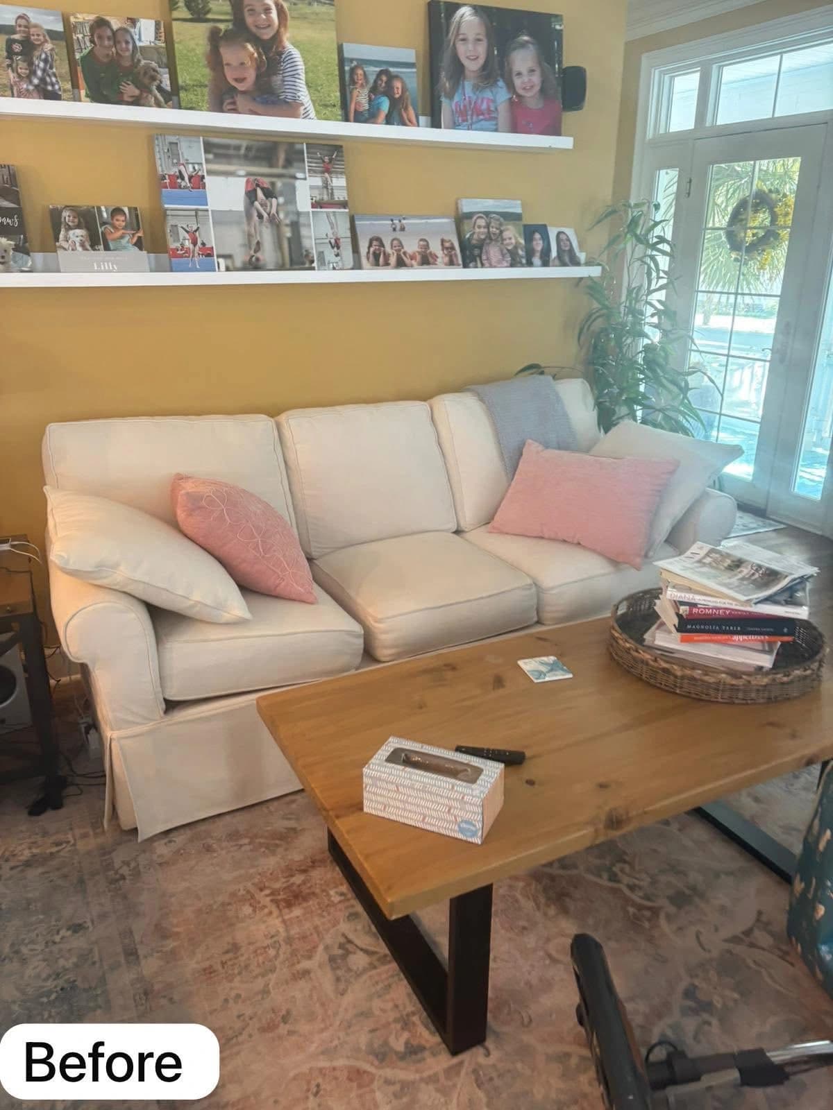 Living room — before cleaning